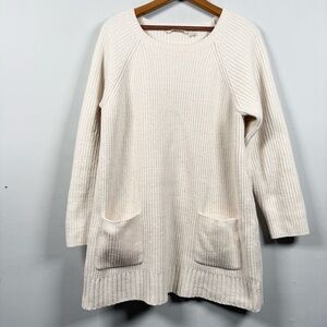 Soft Surroundings Off White LongSleeve Ribbed Knit Sweater Sz L, Great Condition